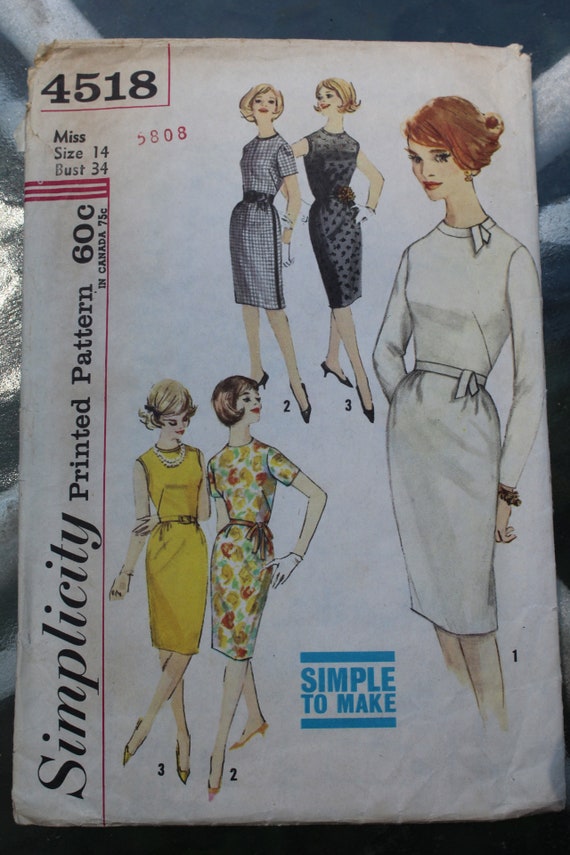 Vintage 1960s Simple To Make One Piece Dress Gathered Slim Etsy Vintage 1960s Simple To Make One Piece Dress Gathered Slim Etsy