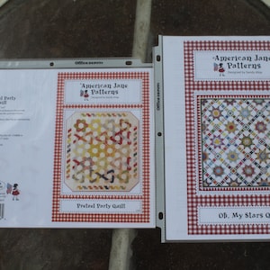American Jane Designed by Sandy Klop Pretzel Party Quilt Pattern #216 or Oh, My Stars Quilt Pattern #255 Your Choice