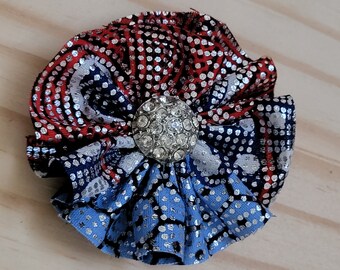 2" Inch Fabric Flower Pin