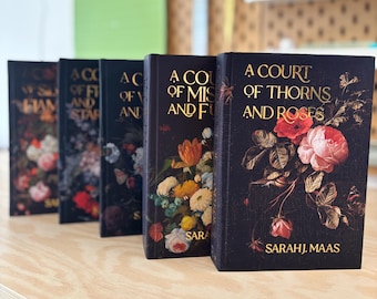 Una Corte de Rosas y Espinas, Libros 1-5, Edición Especial Reencuadernada a Mano, Diseño Floral Vintage