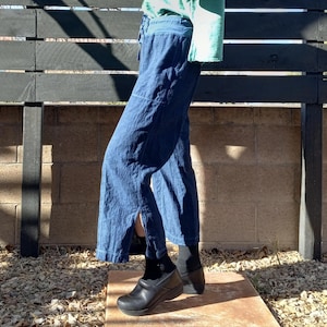 Hemp and Organic Cotton Drawstring  Pants - center seam series with side slit
