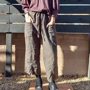 Hemp and Organic Cotton draw string pants - center seam pants -