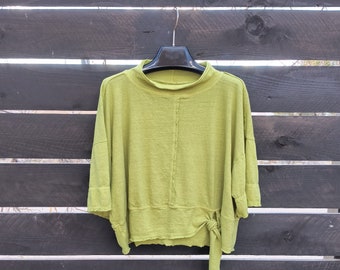 Hemp and Organic Cotton Lightweight Jersey  T shirt - Jersey-jersey tie band pattern Series - bamboo