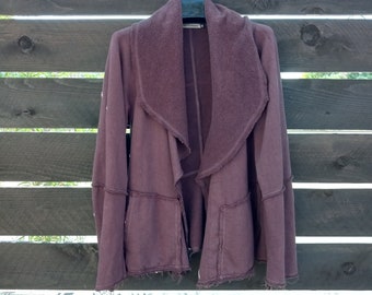 Hemp Fleece Jacket - Hemp and organic cotton fleece soft shawl jacket