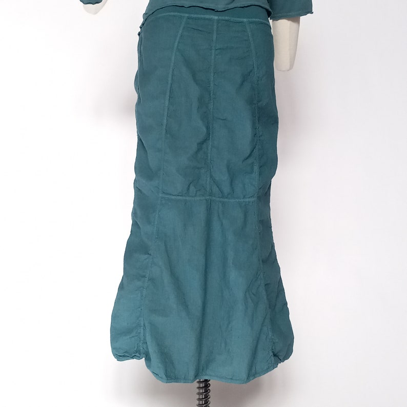 hemp and organic cotton lightweight woven long skirt 8 seam series ocean image 6