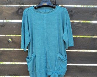 Hemp and Organic Cotton Lightweight Jersey  T shirt - Jersey-jersey tie band pattern Series -
