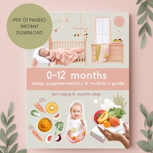 Handleiding babyslaap 0-12 maanden, aanvullende voeding en eerste bad | Digitale pdf | Gids voor babyverzorging voor kersverse moeders
