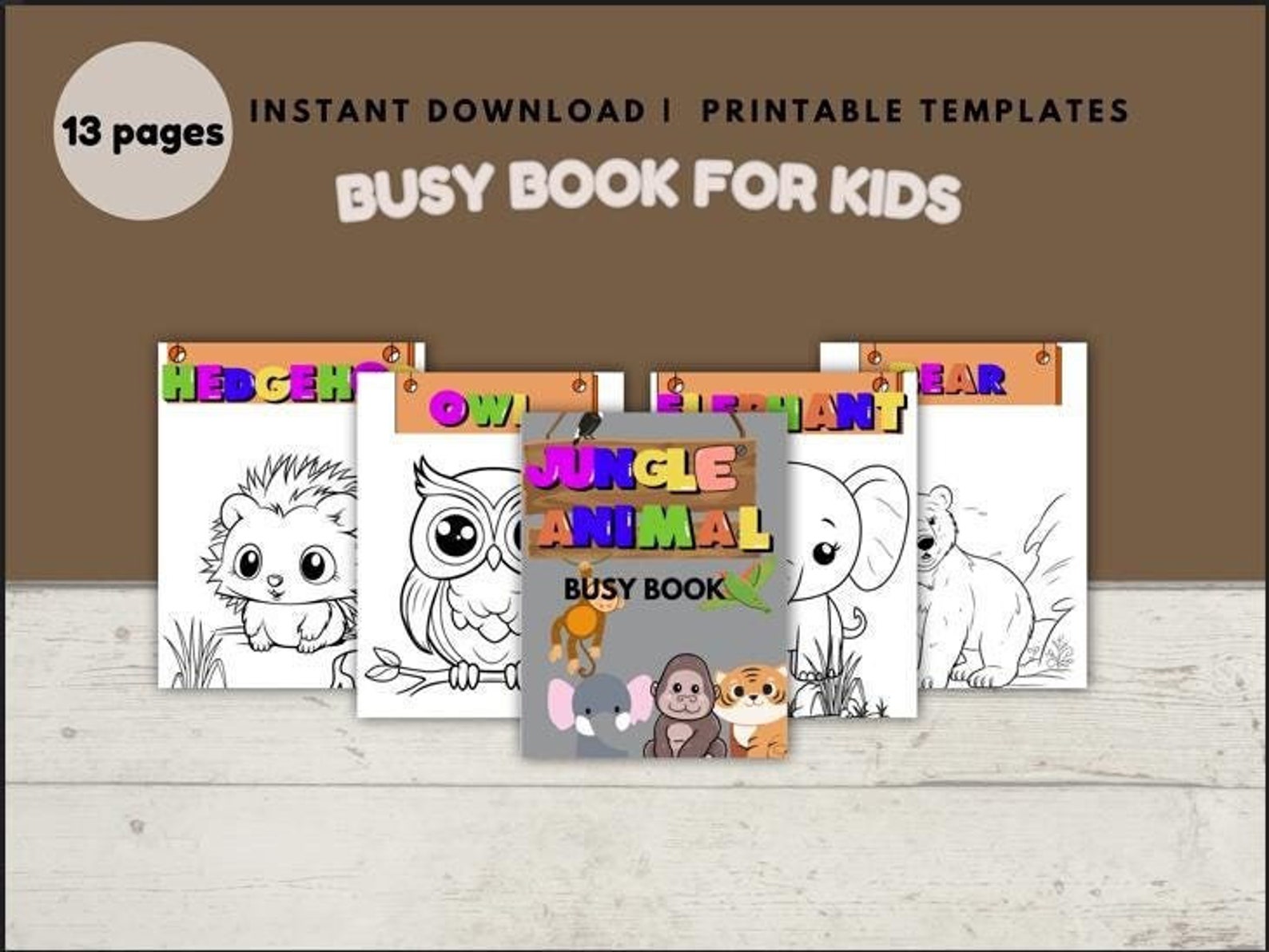 Printable Jungle Animal Coloring Pages - Instant Download for Kids - Etsy