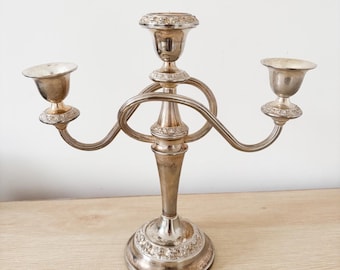 Vintage 20th Century Silver Plated Candelabra British Made Regency Ornate
