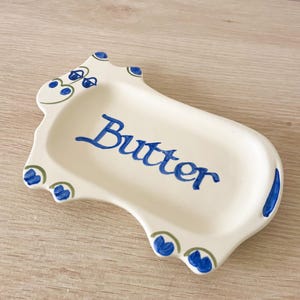 Honiton England handbemalte Kuh Keramikbutterdose ohne Deckel Landküche Bauernhofdekor