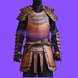 Handcrafted Leather Samurai Chest Armor – Premium Brown Leather Armor Suit