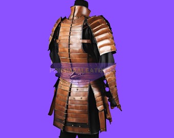 Handcrafted Leather Samurai Armor set – Rich Brown Full Body Suit