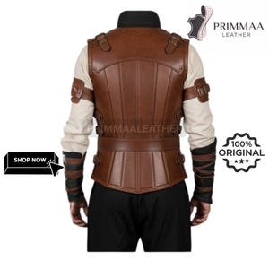 Brown Leather Armor Vest-Handmade Battlewear for LARP & Cosplay-Medieval Leather Armor for Roleplay Legends-Stage-Ready Leather