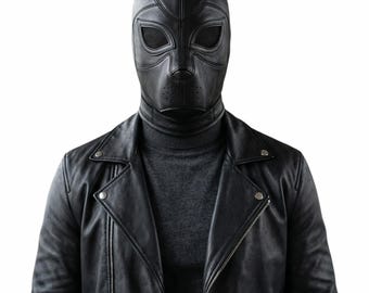 Disfraz de lujo de máscara completa de cuero negro - Ajuste de cuero estilo steampunk para juegos de rol