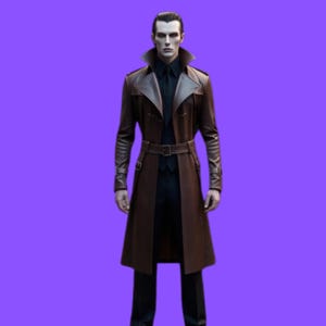 Men&#39;s Brown Leather Trench Coat: Vampire Style