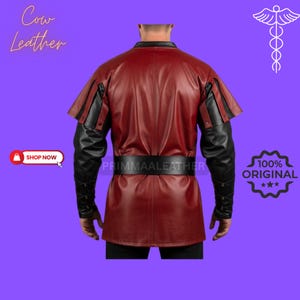 Medieval Leather Cowhide Cosplay Costume - Gothic Warrior Leather Tunic | Handmade Reenactment Wear