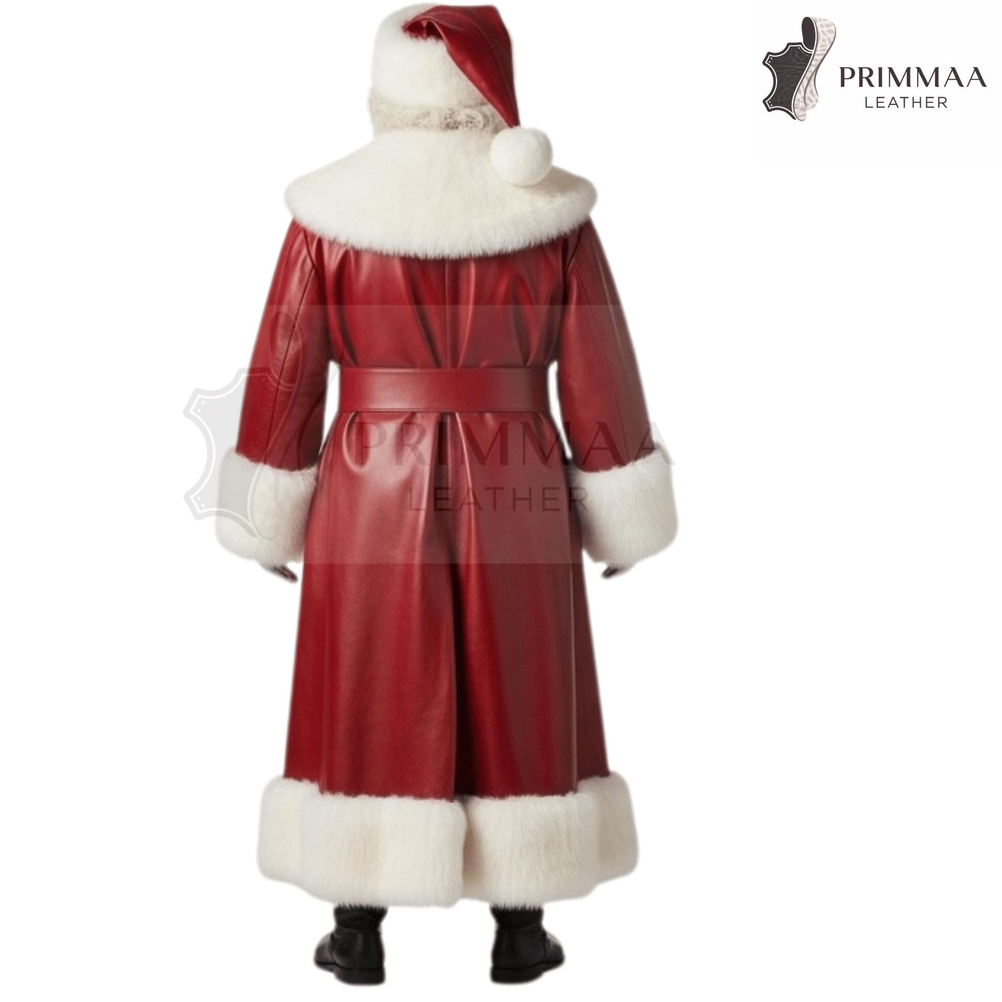 Handmade Genuine Leather Santa Suit: Fur Trim Christmas Cosplay - Etsy