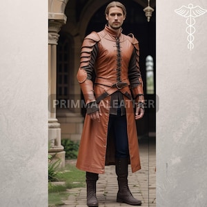 Medieval Warrior Armour - Brown Leather Armor Coat-Knightshade Battle Coat-Steampunk Defender Coat-Halloween Costumes-leather Costumes-