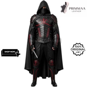 Gothic Dragon Leather Armor Suit: Hooded Warrior Cosplay Outfit