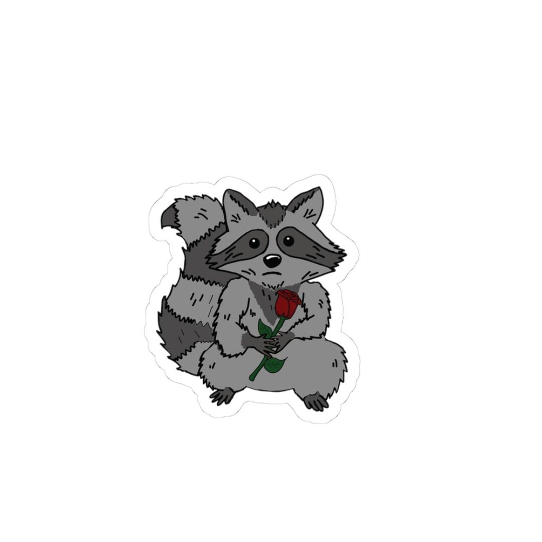 Cute Adorable Racoon Sticker Adorable Raccoon Kiss-cut Stickers, Cute Animal Stickers, Laptop Decals ...