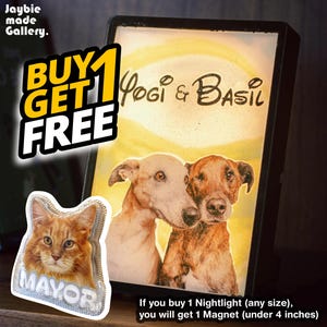 Personalized Pet Photo Night Light: 3D Printed Lithophane, Modern Memorial Gift