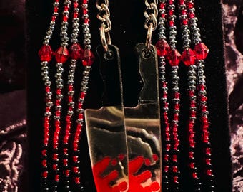 Koksmes-hangende kralenoorbellen met verschillende messen