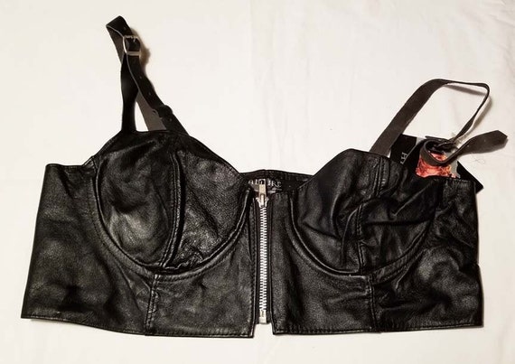 Black Leather Halter Top
