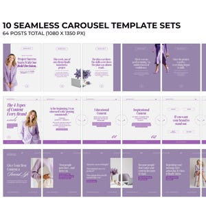 Personal Brand Social Media Canva Templates,Modern Instagram Posts and Carousels, Editable Feminine Theme image 5