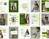 Green Instagram Canva Templates Kit, Social Media Posts, Coaches (Digital Download)