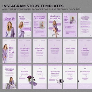 40 plantillas de historias de Instagram Canva / Plantillas editables de historias de Instagram 1080x1920 / Kit de historias para redes sociales / Descarga instantánea imagen 6