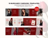 Instagram Carousel Templates, Burgundy Professional Social Media Carousel Post, Educational and Storytelling Posts, Canva Carousel Slides