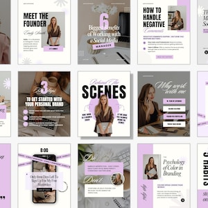 Personal Brand Social Media Canva Templates, Instagram Posts, Reels Covers, Carousels, Editable Feminine Business Instagram Kit