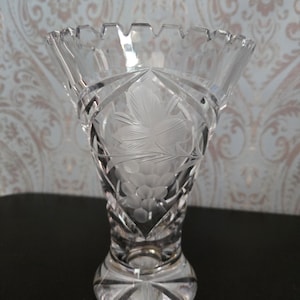 Lausitzer Germany Crystal Vase - Etsy