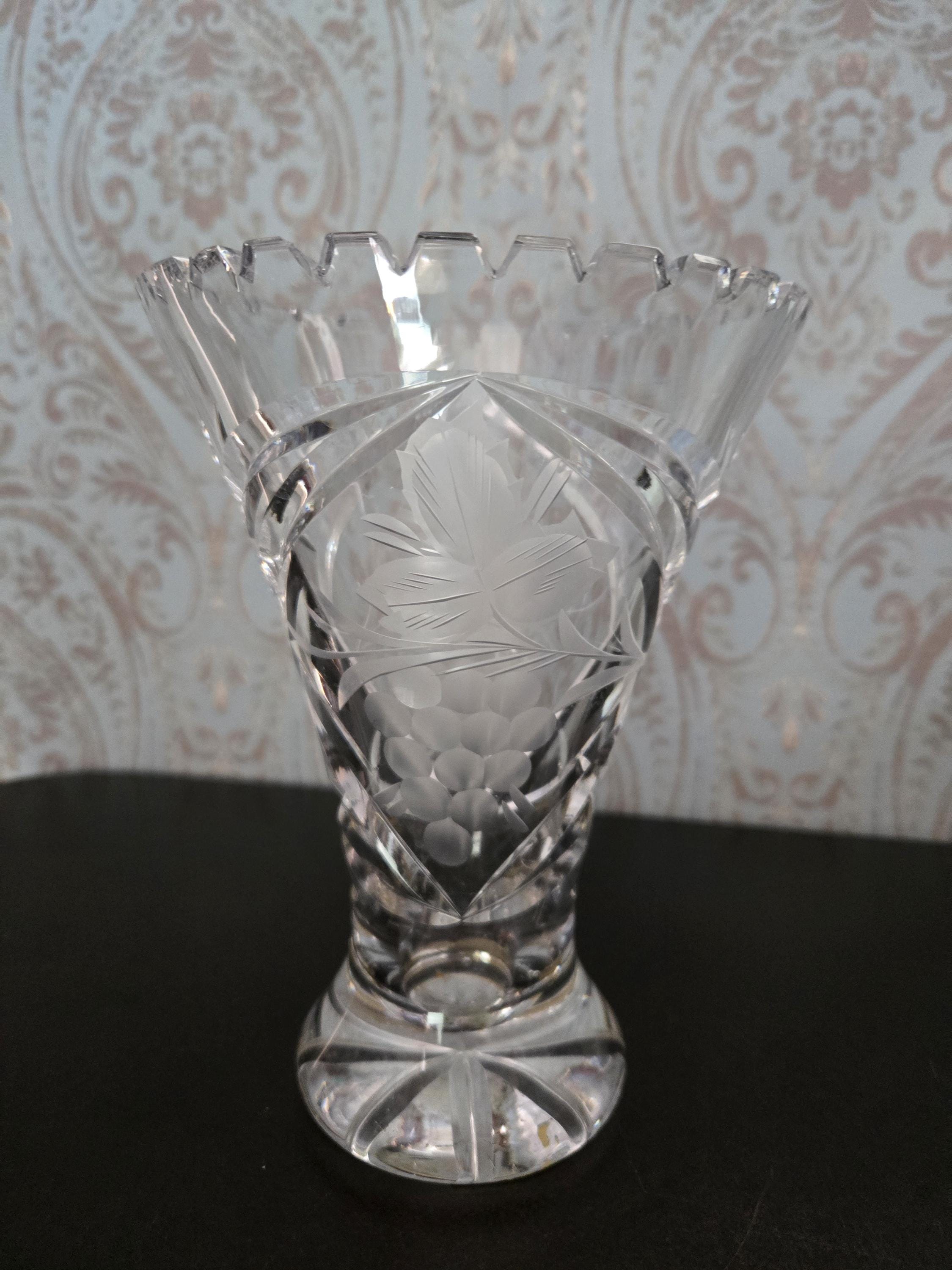 Lausitzer Germany Crystal Vase - Etsy