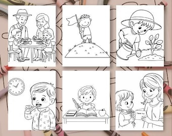 Pagine da colorare digitali stampabili, MRR, Master Resell Rights, PLR, Pagine da colorare per bambini, Attività artistiche