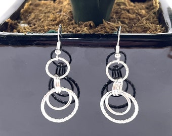 Silber Hoop Ohrringe, Sterling Silber Beiträge, Moderne baumeln