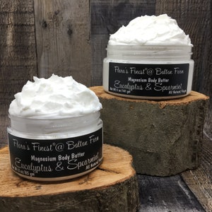 Eucalyptus & Spearmint Magnesium Whipped Body Butter, Moisturizer, All Natural, Vegan