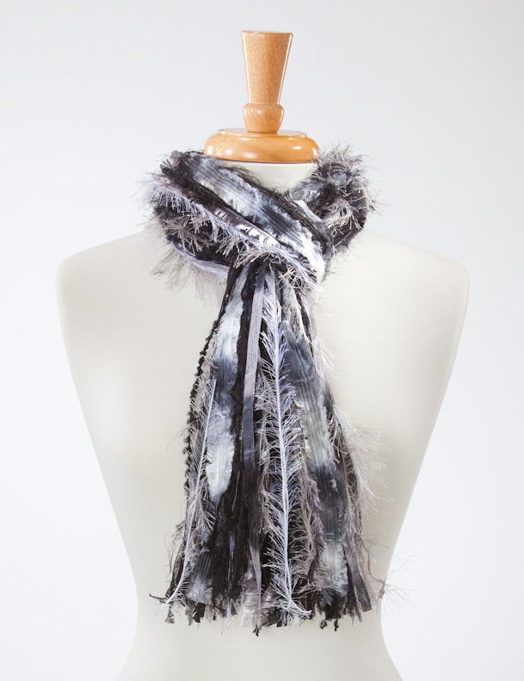 BEST SELLER Scarf Necklace Knotted Yarn Scarf Upcycled Yarn Etsy