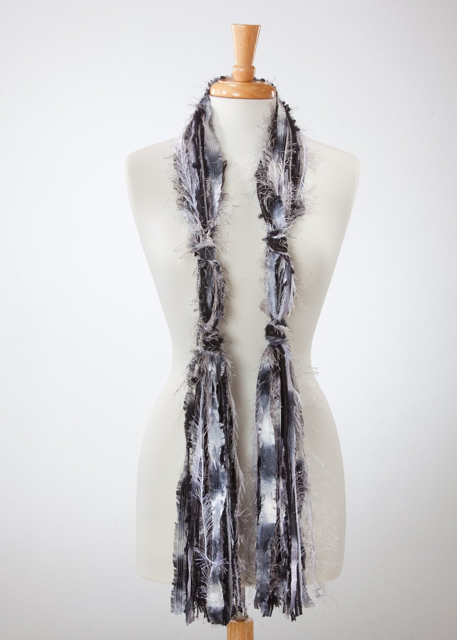 BEST SELLER Scarf Necklace Knotted Yarn Scarf Upcycled Yarn Etsy