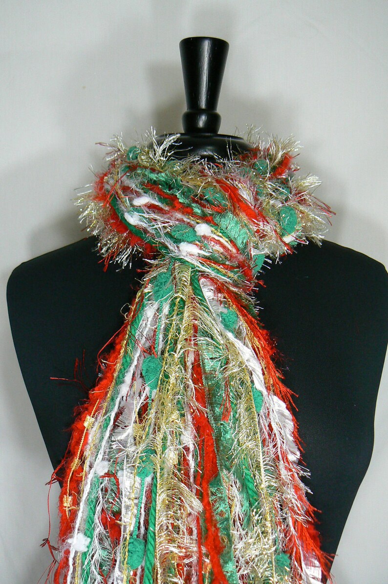 All Fringe Scarf Knotted Scarves Christmas Scarf III Red | Etsy