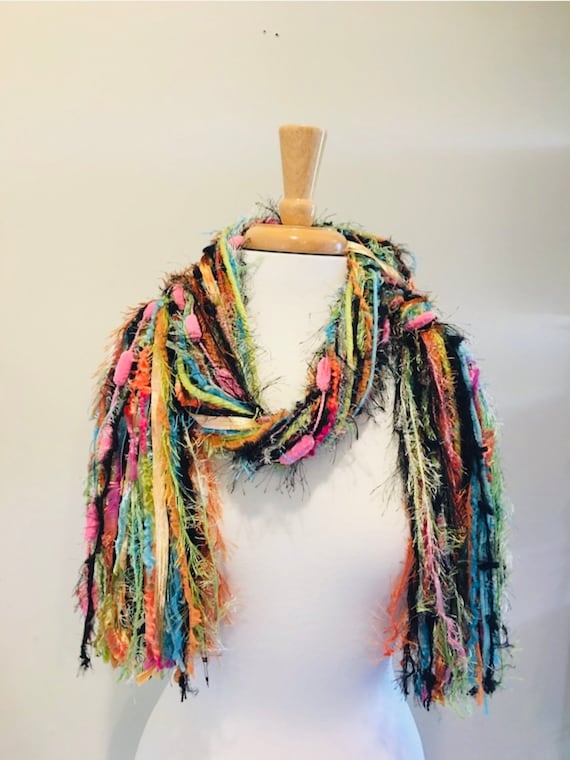 aankleden getuige Aanval Kleurrijke lichtgewicht sjaal Womens Fringe sjaal geknoopte - Etsy Nederland