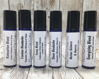 Essential Oil Blend Roller Bottles, Aromatherapy blends, Choose your Scent, All Natural