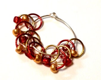 Golden Lucky Dragon Snagless Stitch Markers