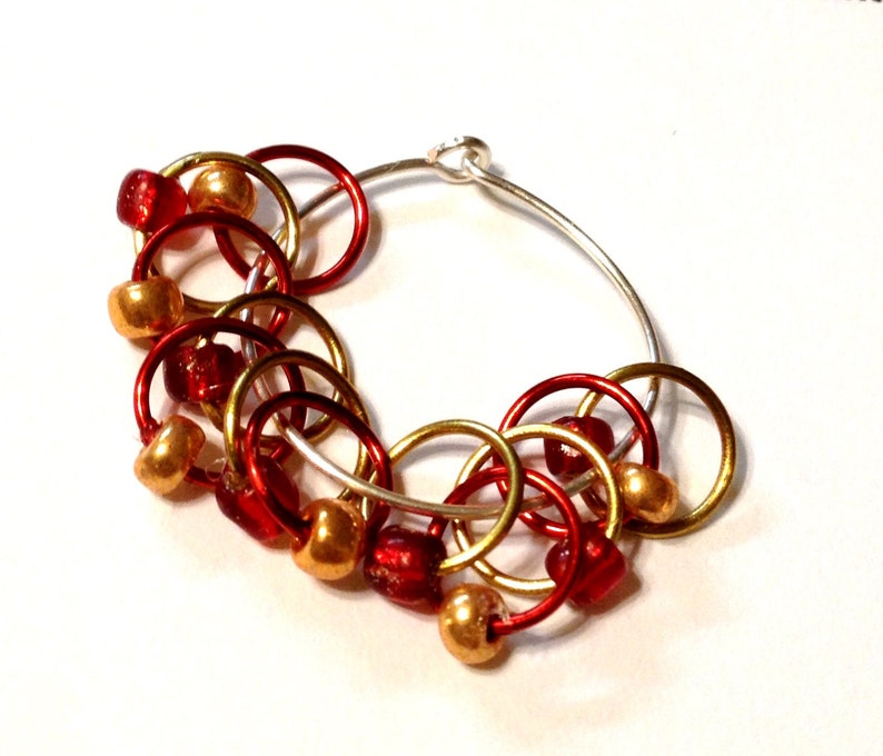 Golden Lucky Dragon Snagless Stitch Markers image 1