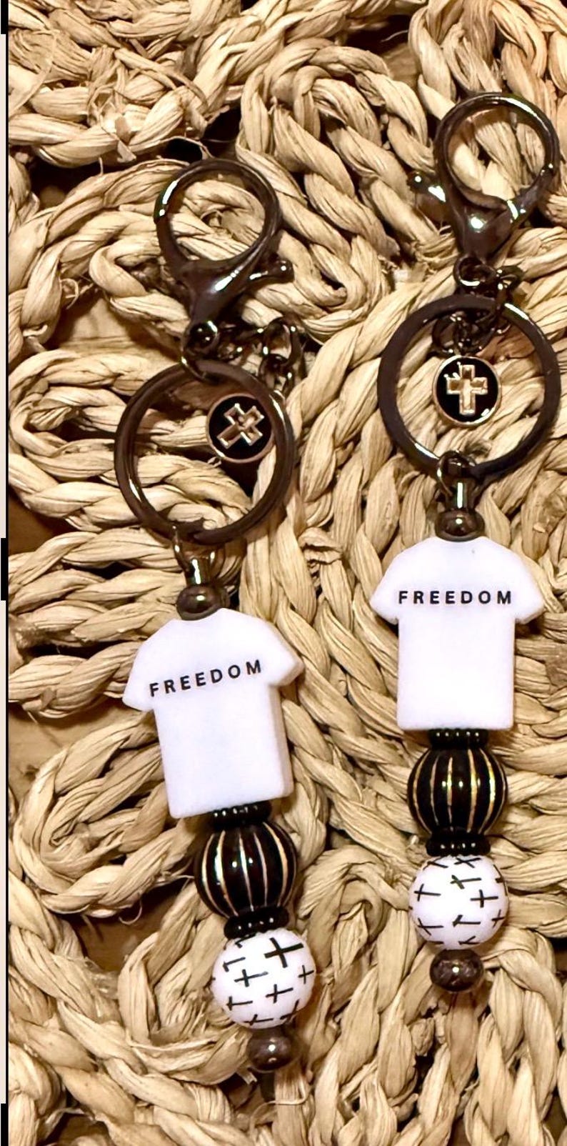 Charlie Kirk Freedom T-shirt and USA Flag Keychains With Cross Charm - Etsy