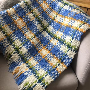 Tartan crochet pattern blanket/throw: easy and quick project for beginners