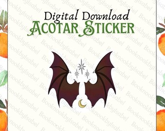 ACOTAR | ACOMAF | PNG | zip | Klistermärke | Skriv ut och klipp ut | Cricut | Silhuett | Digital nedladdning | Feyre | Rhysand