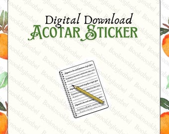 ACOTAR | ACOMAF | PNG | zip | Klistermärke | Skriv ut och klipp ut | Cricut | Silhuett | Digital nedladdning | Feyre | Rhysand