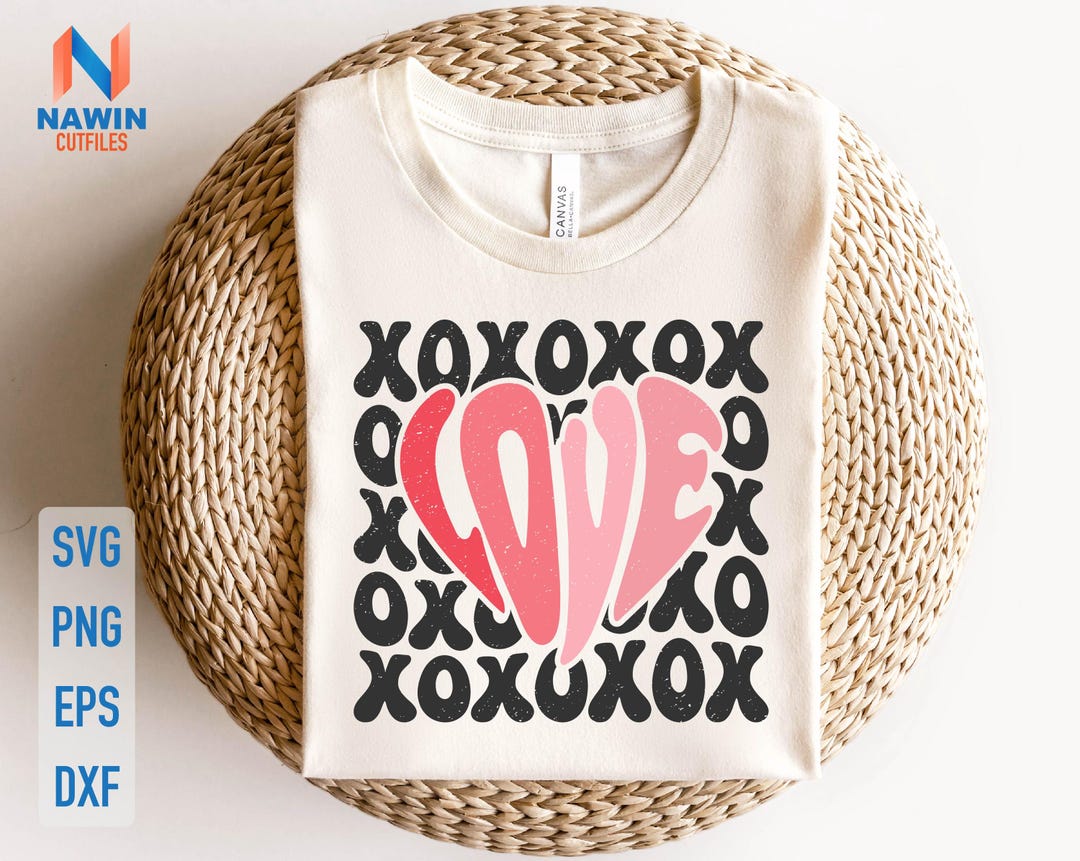 Retro Valentines Day SVG: Love XOXO Design (digital Download) - Etsy