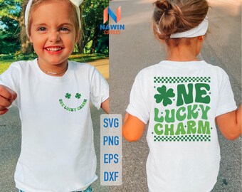 Retro Clover SVG: Lucky Charm St Patricks Day Shirt (Digital Download)